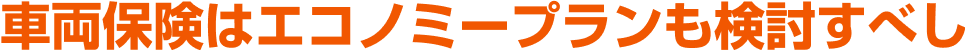 車両保険はエコノミープランも検討すべし