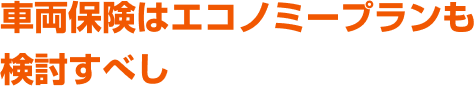 車両保険はエコノミープランも検討すべし