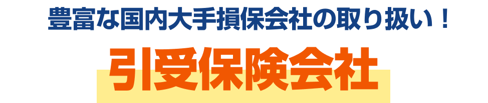 豊富な国内大手損保会社の取り扱い！引受保険会社一例